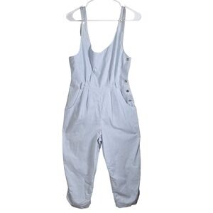 Vintage Joni Blair of California Linen Jumpsuit Overalls Light Blue Flaws